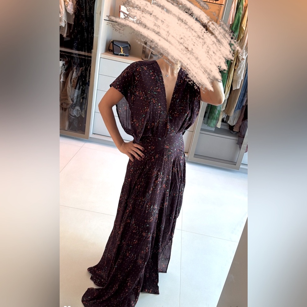 Elegant Dark Purple Floral Dress